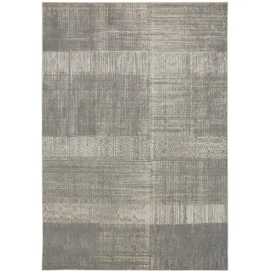 Gray And Ivory Abstract Area Rug Photo 1