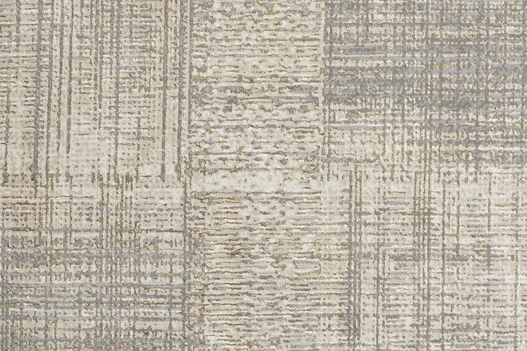 Gray And Ivory Abstract Area Rug Photo 5