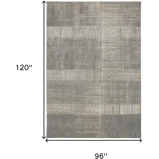 Gray And Ivory Abstract Area Rug Photo 8