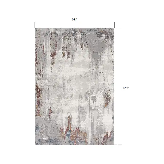 Gray And Ivory Abstract Area Rug Photo 3