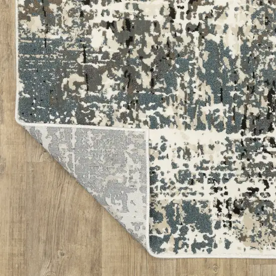 Gray And Ivory Abstract Area Rug Photo 8