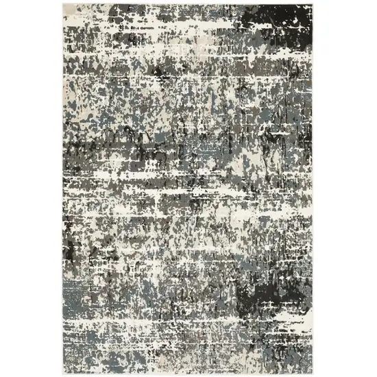 Gray And Ivory Abstract Area Rug Photo 2