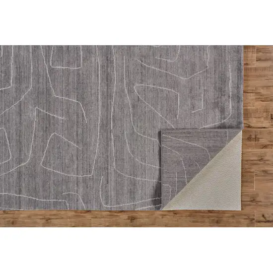 Gray And Ivory Abstract Hand Woven Area Rug Photo 4