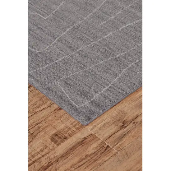 Gray And Ivory Abstract Hand Woven Area Rug Photo 3