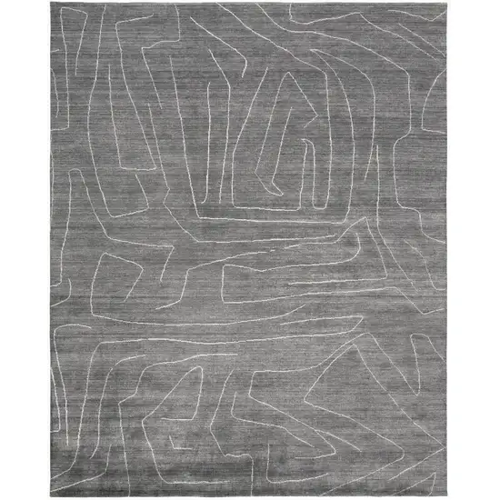 Gray And Ivory Abstract Hand Woven Area Rug Photo 1