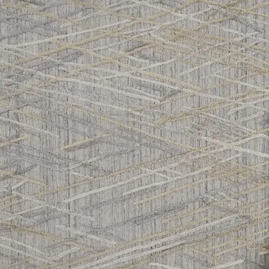 Gray And Ivory Abstract Hand Woven Area Rug Photo 5