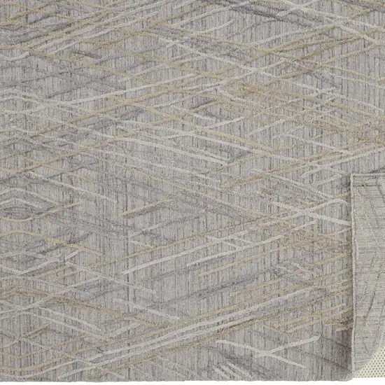 Gray And Ivory Abstract Hand Woven Area Rug Photo 6