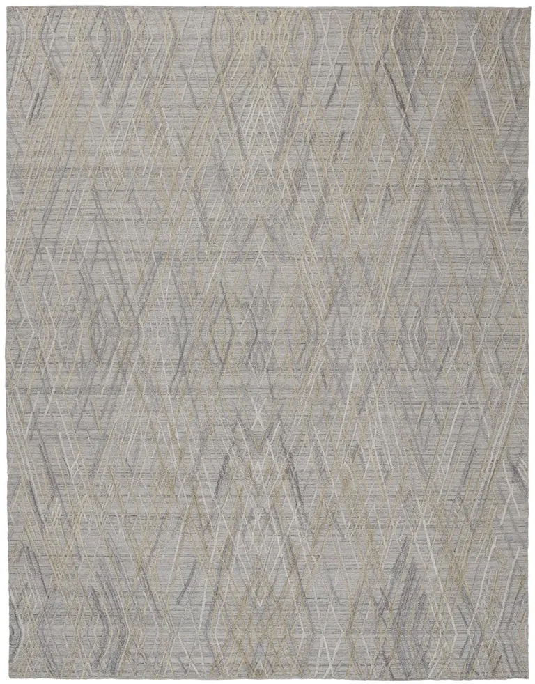 Gray And Ivory Abstract Hand Woven Area Rug Photo 2