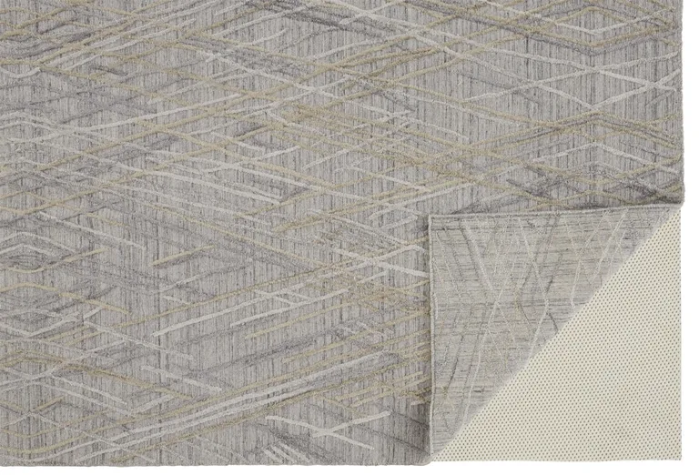 Gray And Ivory Abstract Hand Woven Area Rug Photo 1