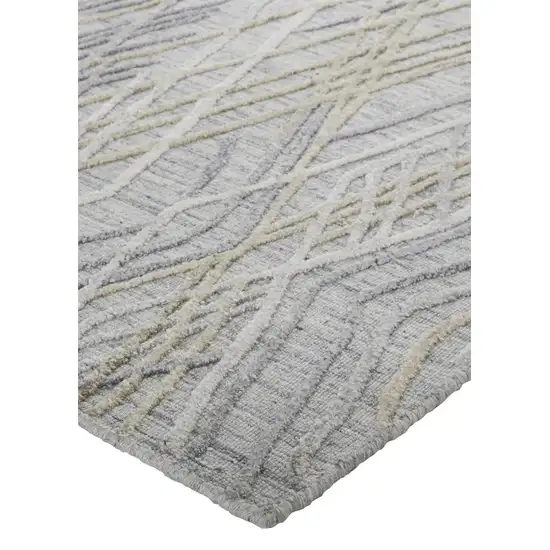 Gray And Ivory Abstract Hand Woven Area Rug Photo 8