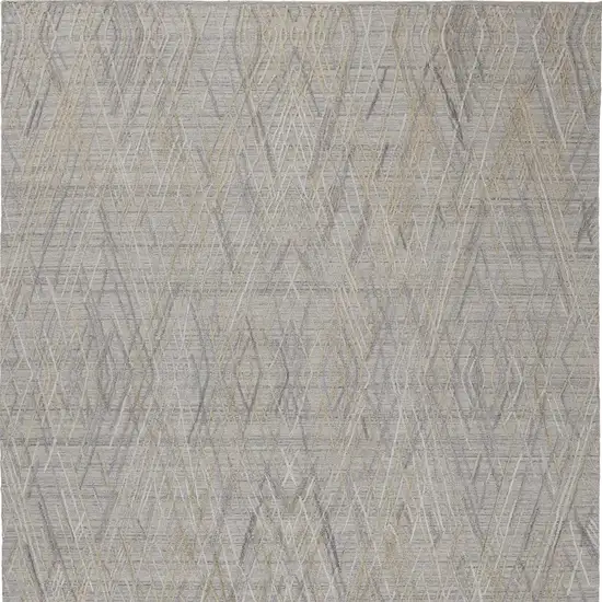 Gray and Ivory Abstract Hand Woven Area Rug Photo 8