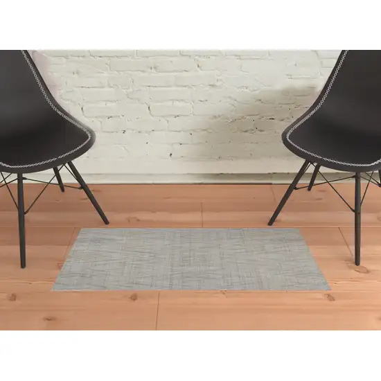 Gray And Ivory Abstract Hand Woven Area Rug Photo 3