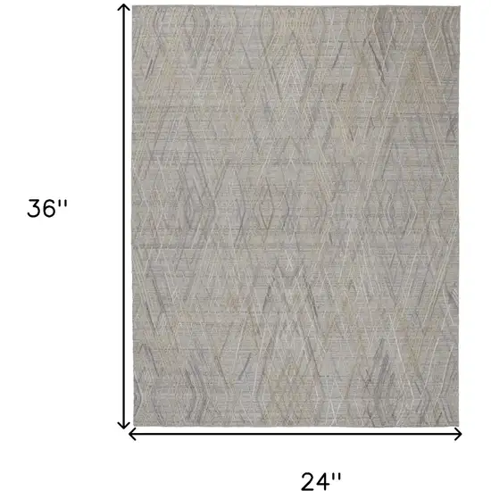 Gray and Ivory Abstract Hand Woven Area Rug Photo 3