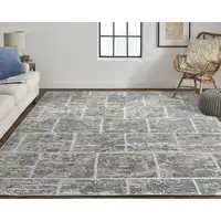 Photo of Gray And Ivory Abstract Hand Woven Area Rug