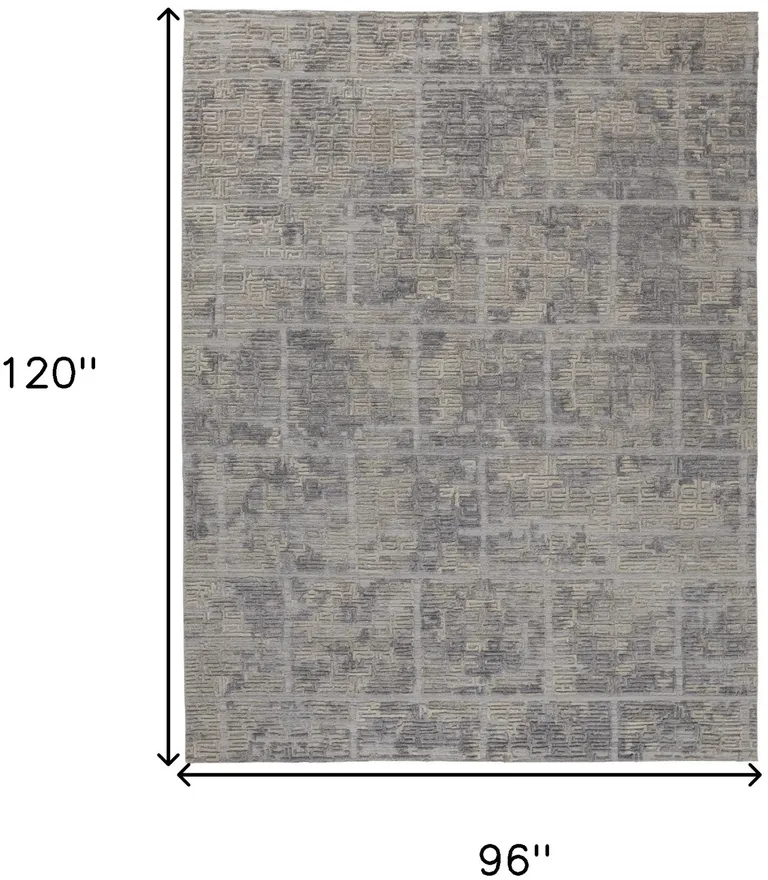 Gray And Ivory Abstract Hand Woven Area Rug Photo 4