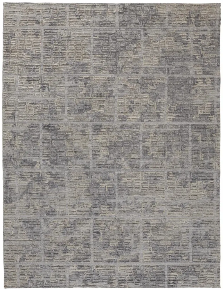 Gray And Ivory Abstract Hand Woven Area Rug Photo 1