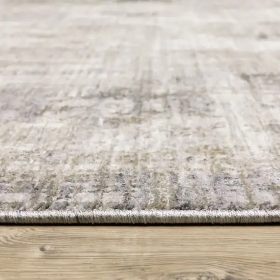 Gray And Ivory Abstract Power Loom Area Rug Photo 6