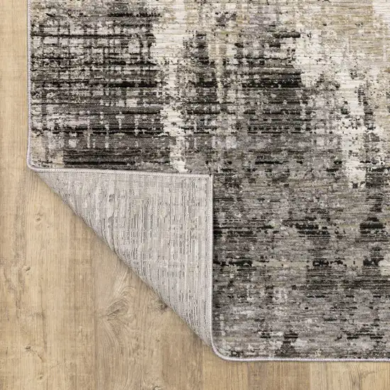 Gray And Ivory Abstract Power Loom Area Rug Photo 9