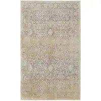 Photo of Gray And Ivory Abstract Power Loom Distressed Area Rug