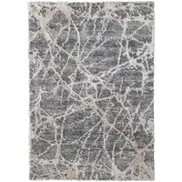 Photo of Gray And Ivory Abstract Power Loom Stain Resistant Area Rug