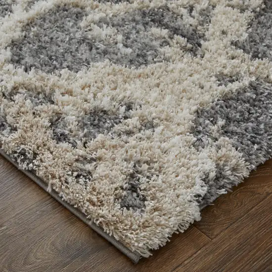 Gray And Ivory Abstract Power Loom Stain Resistant Area Rug Photo 3