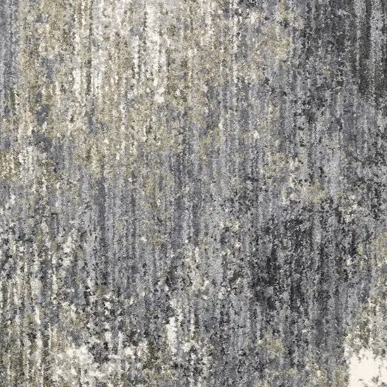 Gray And Ivory Abstract Shag Area Rug Photo 6