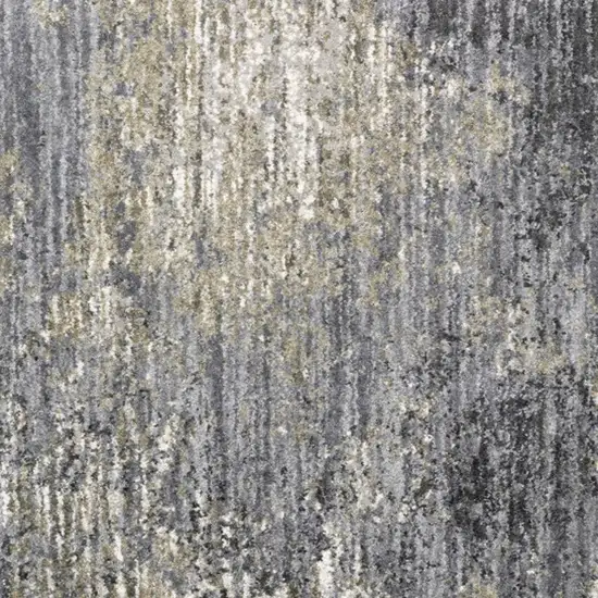 Gray And Ivory Abstract Shag Area Rug Photo 6