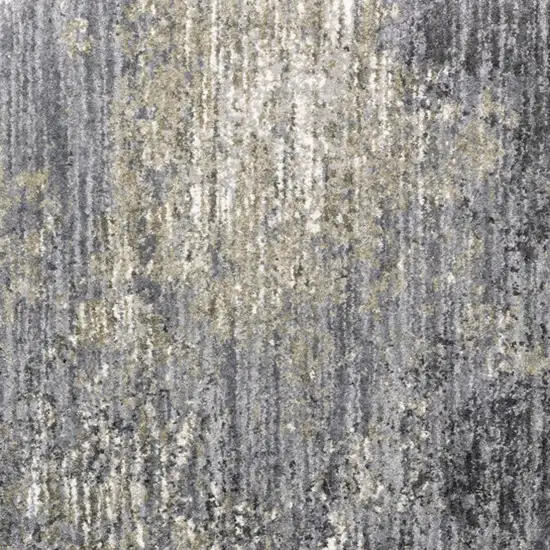 Gray And Ivory Abstract Shag Area Rug Photo 7