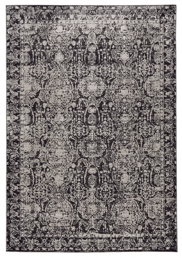 Gray And Ivory Abstract Stain Resistant Area Rug Photo 1