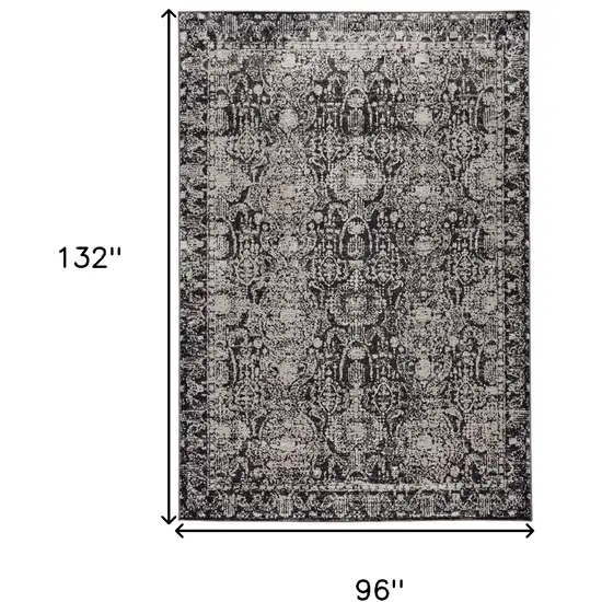 Gray And Ivory Abstract Stain Resistant Area Rug Photo 6