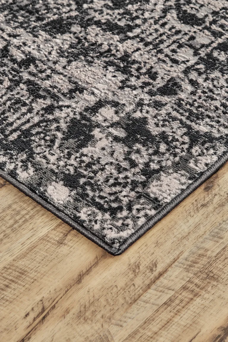 Gray And Ivory Abstract Stain Resistant Area Rug Photo 3