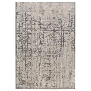 Photo of Gray And Ivory Abstract Stain Resistant Area Rug