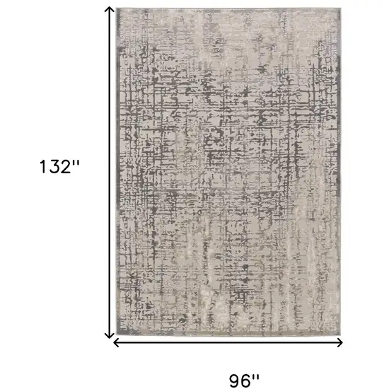 Gray And Ivory Abstract Stain Resistant Area Rug Photo 9