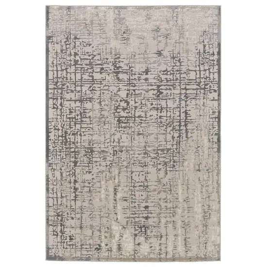 Gray And Ivory Abstract Stain Resistant Area Rug Photo 1