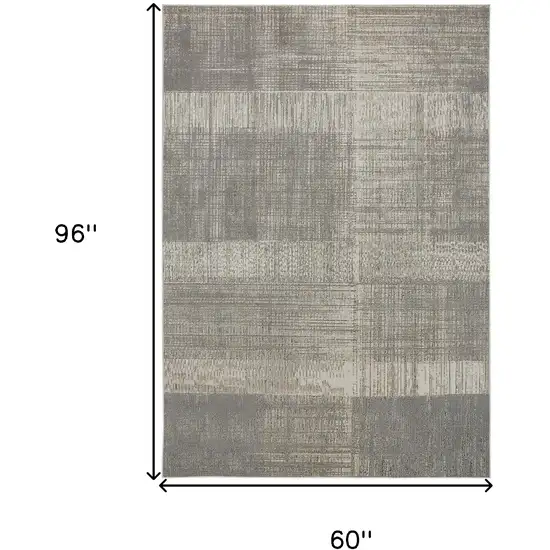 Gray And Ivory Abstract Stain Resistant Area Rug Photo 8