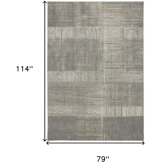 Gray And Ivory Abstract Stain Resistant Area Rug Photo 8