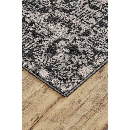 Gray And Ivory Abstract Stain Resistant Area Rug Photo 4