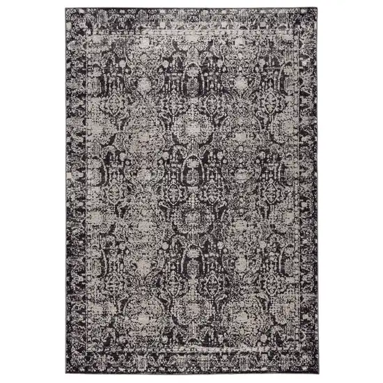 Gray And Ivory Abstract Stain Resistant Area Rug Photo 2