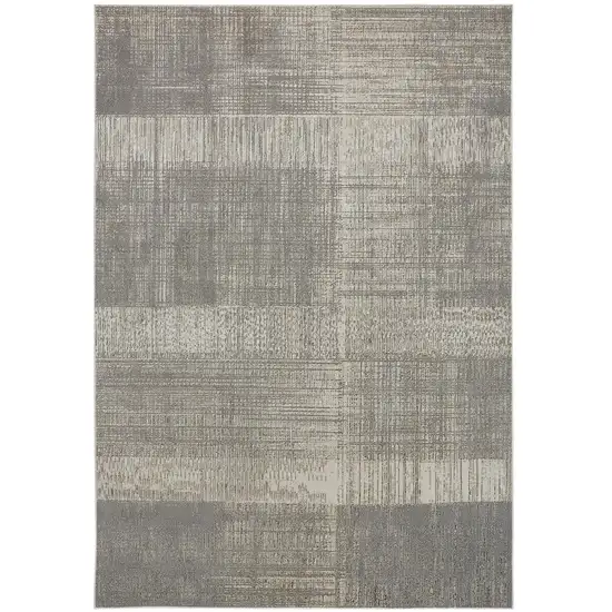 Gray And Ivory Abstract Stain Resistant Area Rug Photo 1