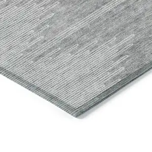 Photo of Gray And Ivory Abstract Washable Indoor Outdoor Area Rug