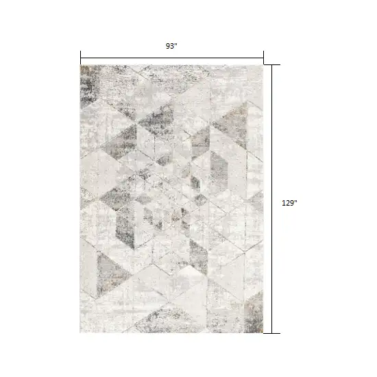 Gray And Ivory Geometric Area Rug Photo 5