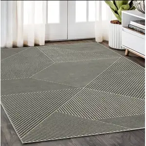 Photo of Gray And Ivory Geometric Area Rug