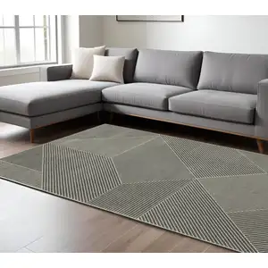 Photo of Gray And Ivory Geometric Area Rug