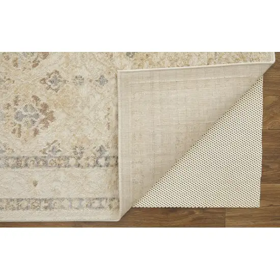 Gray And Ivory Geometric Power Loom Distressed Area Rug Photo 4