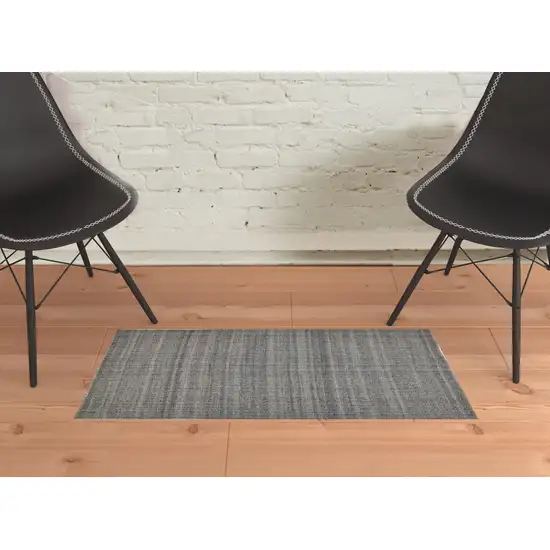 Gray And Ivory Hand Woven Area Rug Photo 2