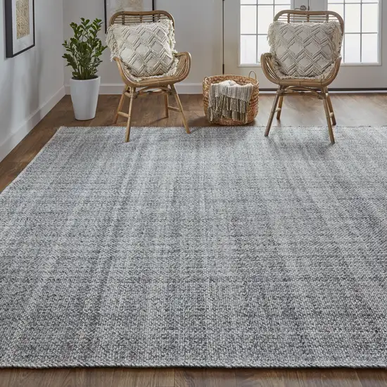 Gray And Ivory Hand Woven Area Rug Photo 6