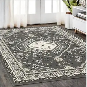 Photo of Gray And Ivory Medallion Area Rug