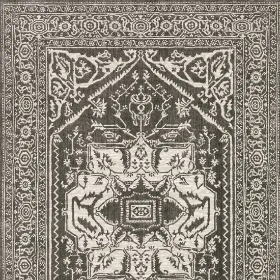 Gray And Ivory Oriental Area Rug Photo 7