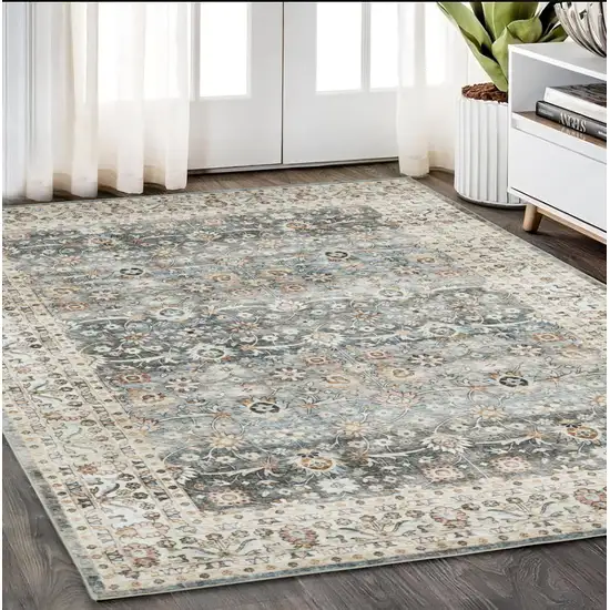 Gray And Ivory Oriental Area Rug Photo 1