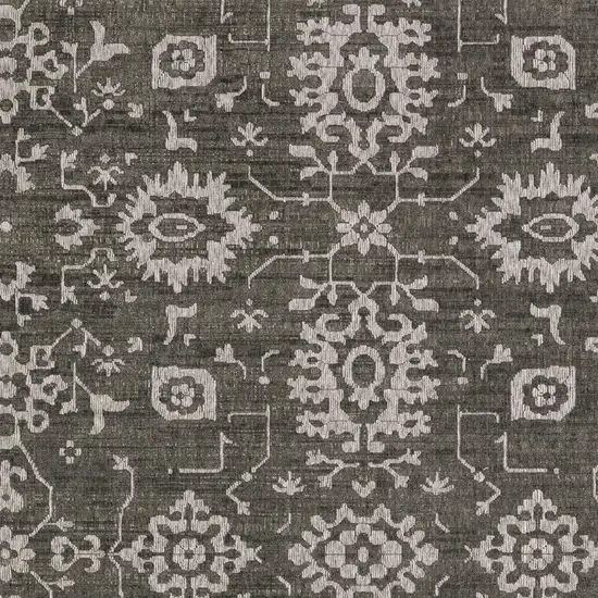 Gray And Ivory Oriental Area Rug Photo 9